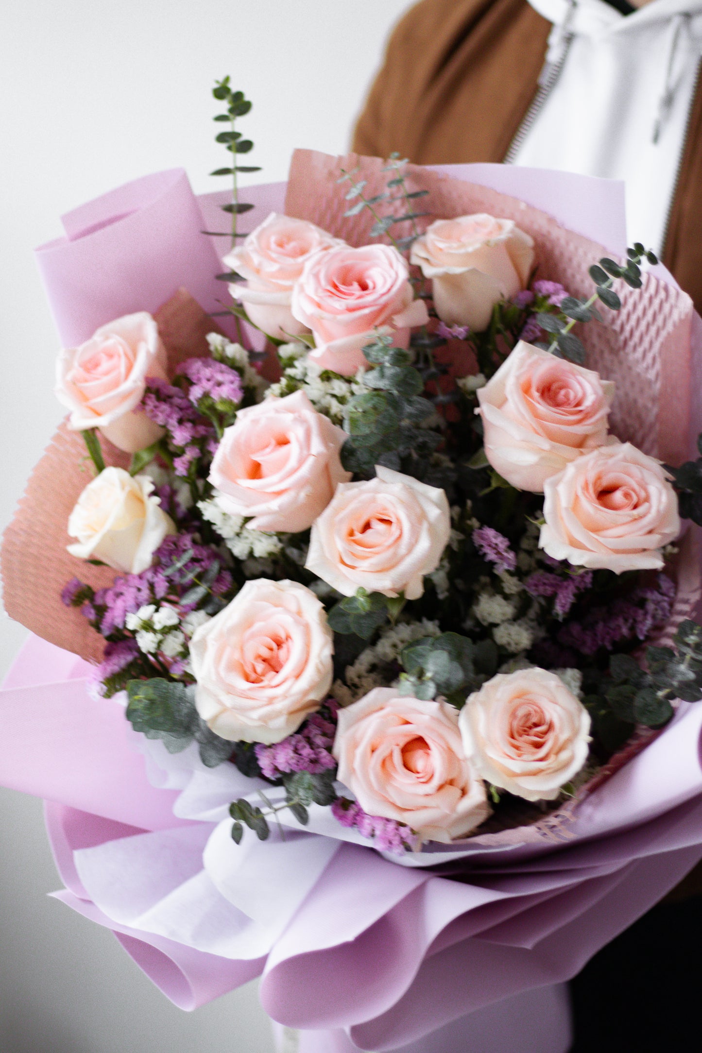Aurora - 12 Stem Pink Rose Bouquet