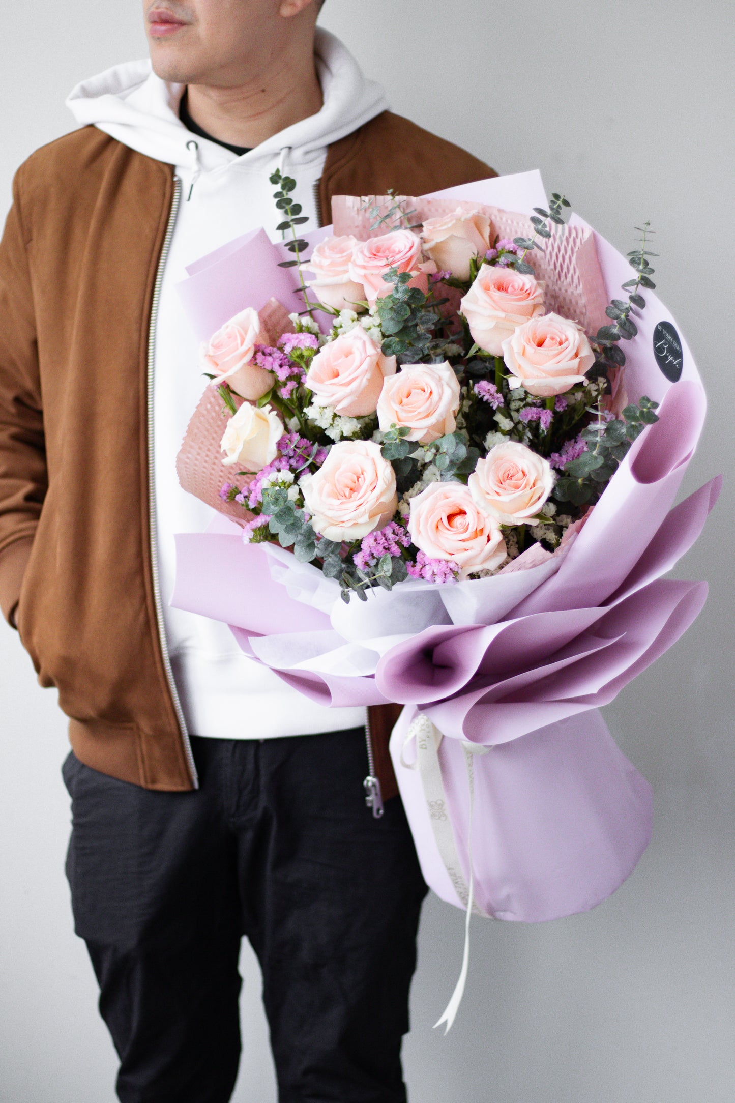 Aurora - 12 Stem Pink Rose Bouquet