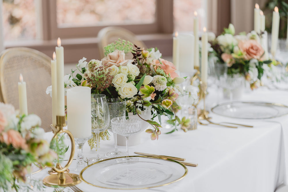 Candlelit wedding centrepieces