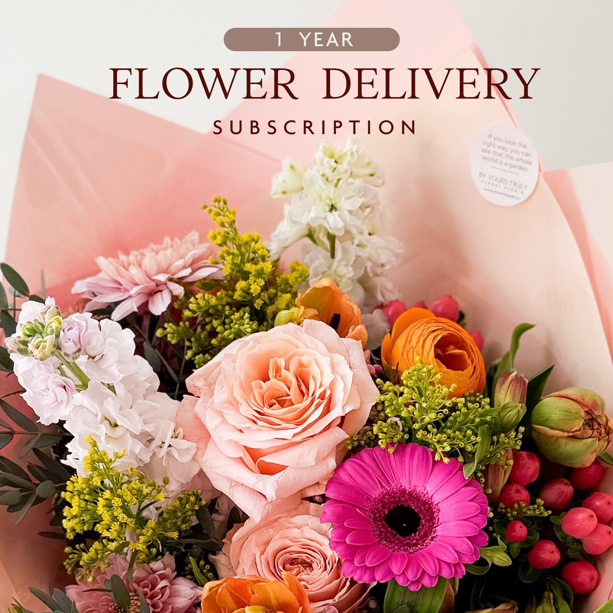 Flower Only $75/Month for 12-Months Flower Delivery Subscription (1 Free Bouquet ...