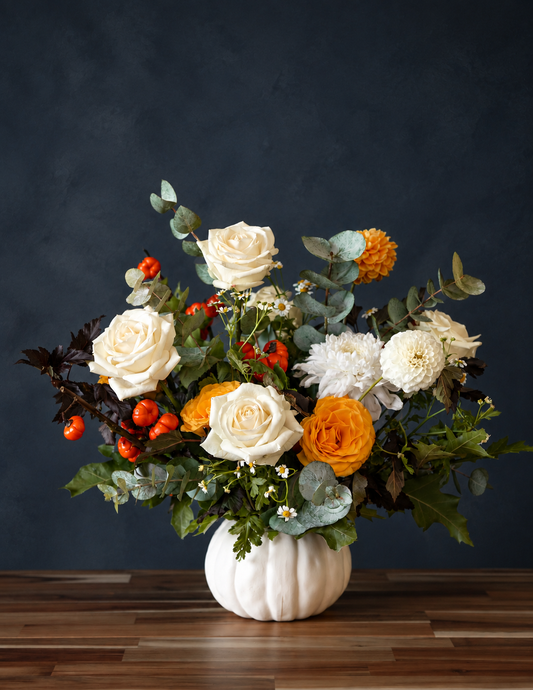 Louisa – Autumn Pumpkin Arrangement